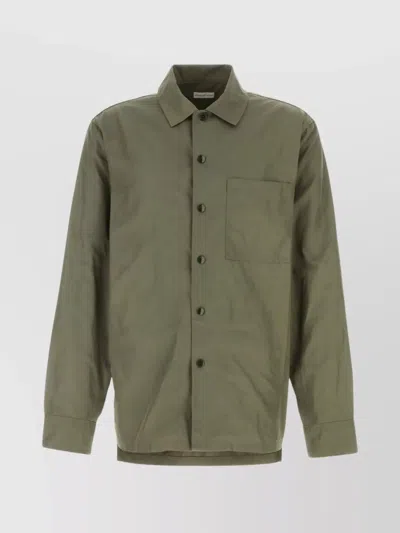 Dries Van Noten Military Polyester Cornish Shirt In Green