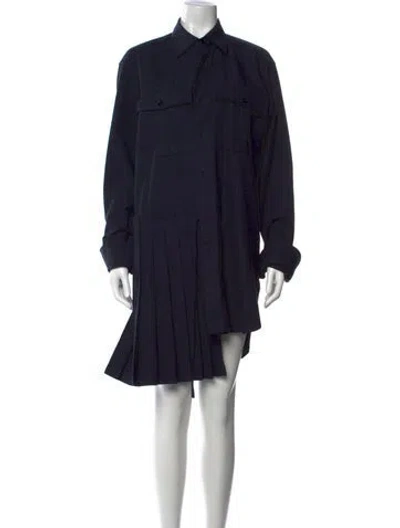 Pre-owned Dries Van Noten Mini Dress In Blue