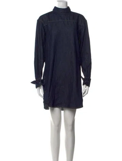 Pre-owned Dries Van Noten Mini Dress In Blue