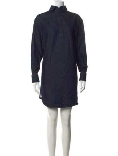 Pre-owned Dries Van Noten Mini Dress In Blue