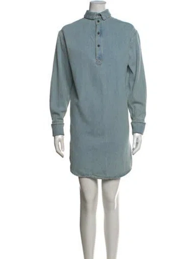 Pre-owned Dries Van Noten Mini Dress In Blue