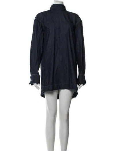 Pre-owned Dries Van Noten Mini Dress In Blue