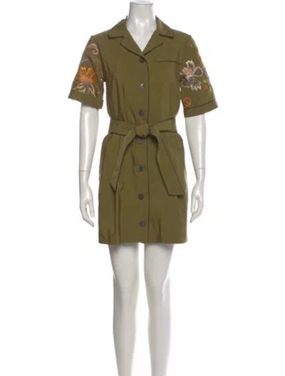 Pre-owned Dries Van Noten Mini Dress In Green
