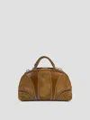 Dries Van Noten Leather-trimmed Suede Duffel Bag In Brown