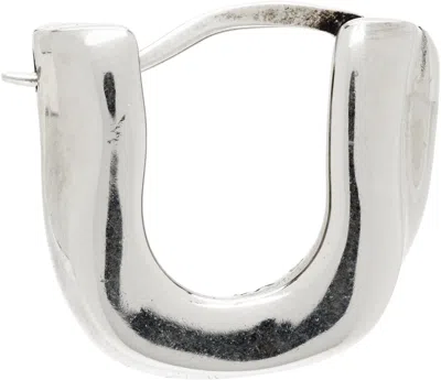 Dries Van Noten Mini Hoop Single Earring In Silver