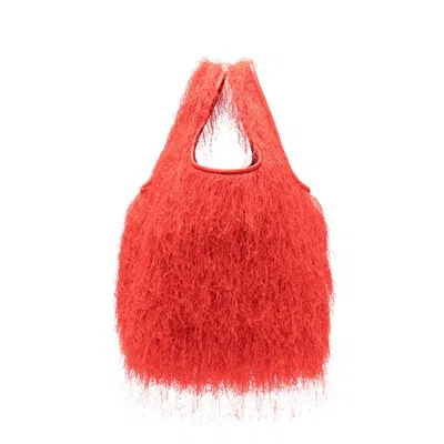 Dries Van Noten Mini Ruffled Tote Bag In Red