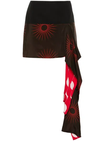 Dries Van Noten Mini Skirt With Draping In ブラック
