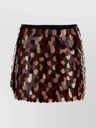 Dries Van Noten Mini Skirt With Sequin Side Tie In Multi