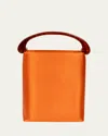 Dries Van Noten Mini Slim Satin Top-handle Bag In Orange