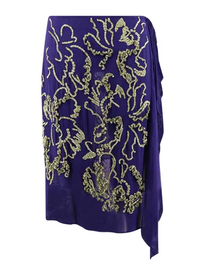 Dries Van Noten Midi Skirt In Purple