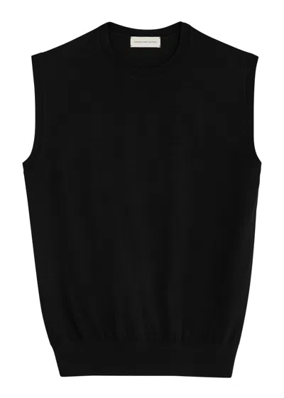 Dries Van Noten Mirror Cotton Vest In Black