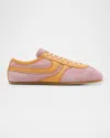 Dries Van Noten Leather-trimmed Suede Sneakers In Blush