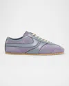 Dries Van Noten Mixed Leather Retro Runner Sneakers In Purple
