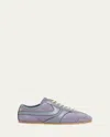 Dries Van Noten Mixed Leather Retro Runner Sneakers In Purple