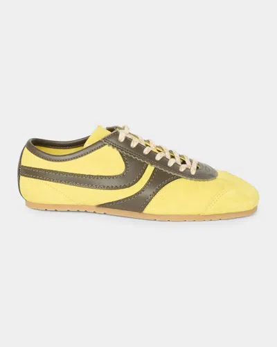 Dries Van Noten Mixed Leather Retro Runner Sneakers In Transparent