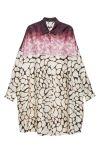Dries Van Noten Mixed Print Oversize Silk Shirtdress