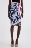 Dries Van Noten Paneled Printed Silk-twill Midi Wrap Skirt In Black