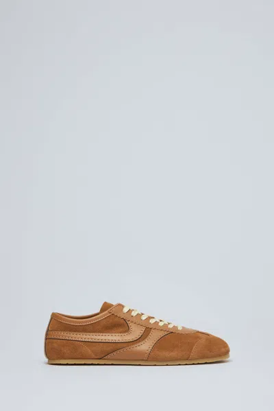 Dries Van Noten Women Brown Low-top Sneakers With Two-tone Lace-up In Suede Woman