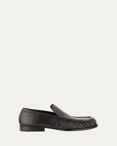 Dries Van Noten Moc-toe Calf Leather Loafers In Black