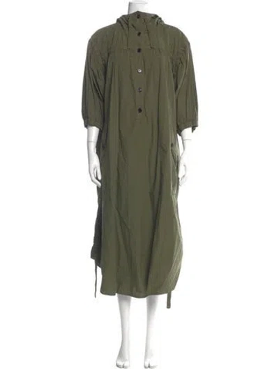Pre-owned Dries Van Noten Mock Neck Long Dress W/ Tags In Green