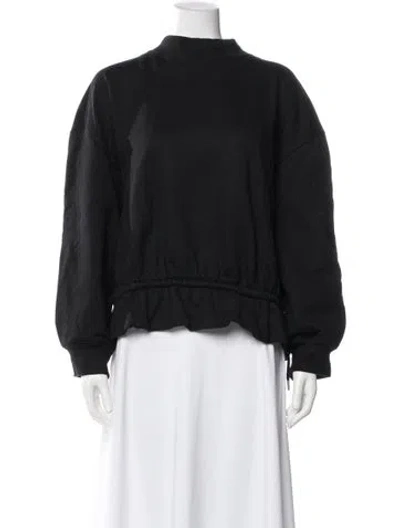 Pre-owned Dries Van Noten Mock Neck Long Sleeve Sweatshirt In Black