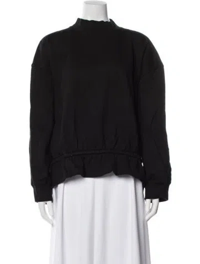 Pre-owned Dries Van Noten Mock Neck Long Sleeve Sweatshirt In Black