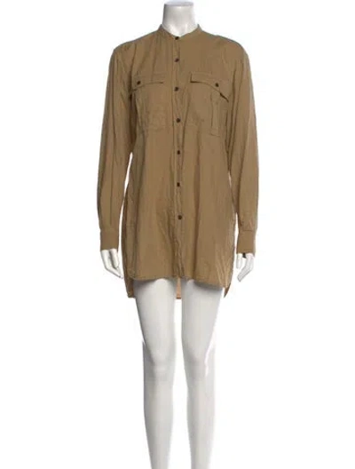 Pre-owned Dries Van Noten Mock Neck Mini Dress In Brown