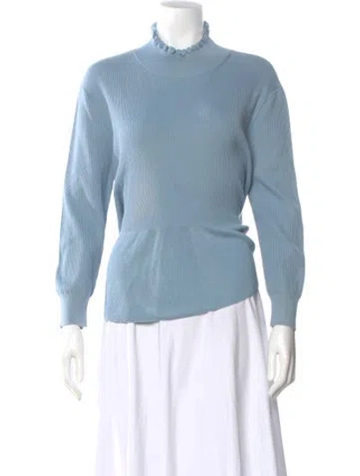 Pre-owned Dries Van Noten Mock Neck Sweater In Blue