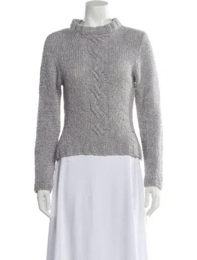 Pre-owned Dries Van Noten Mock Neck Sweater In Gray