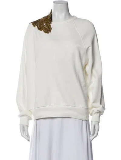 Pre-owned Dries Van Noten Mock Neck Sweater In White