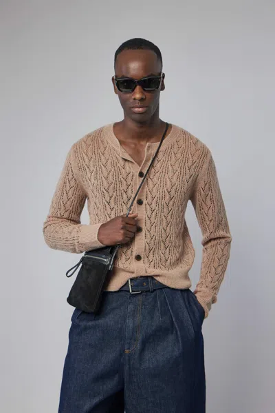 Dries Van Noten Modem 3723 M.k.cardigan In Brown