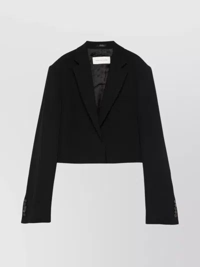 Dries Van Noten Modern Cropped Jacket Featuring Notched Lapels In Black