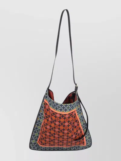 Dries Van Noten Modern Geometric Shoulder Bag With Adjustable Strap In Purple