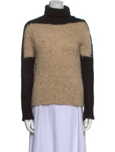 Pre-owned Dries Van Noten Mohair Colorblock Pattern Sweater In Neutral