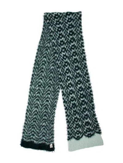 Pre-owned Dries Van Noten Mohair Printed Scarf In Green