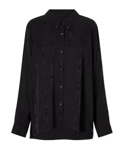 Dries Van Noten Moire Shirt In Black