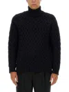 Dries Van Noten Cable Knit Turtleneck Sweater For Everyday Wear In Black