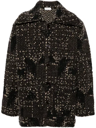 Dries Van Noten Brown Spread Collar Cardigan