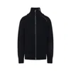 Dries Van Noten Full Zip Turtleneck Sweater With Shoulder Detail In Black