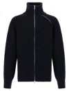 Dries Van Noten Men Black Wool Knit Zip-up Cardigan In Black