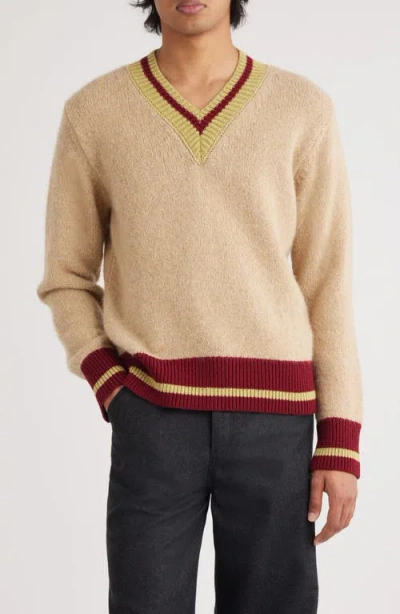 Dries Van Noten Wool Sweater With Monochrome Pattern And Contrast