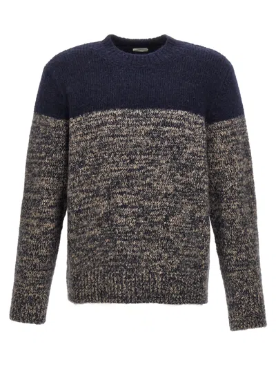 Dries Van Noten Knitted Crewneck Sweater In Blue