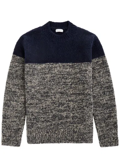 Dries Van Noten Knitted Crewneck Sweater In Blue