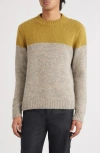 Dries Van Noten Moritz Colorblock Alpaca Blend Sweater In Mustard 203