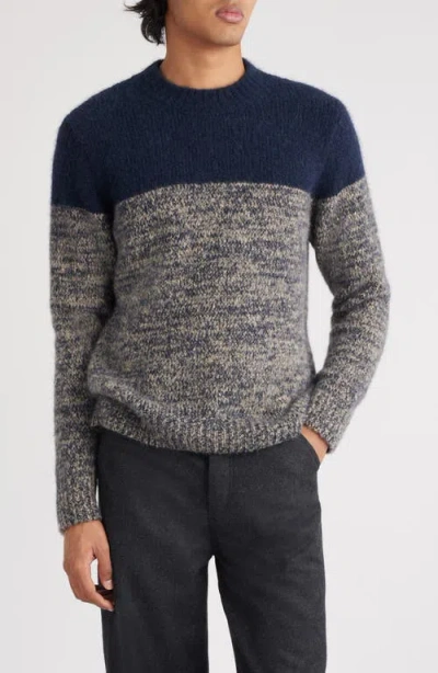 Dries Van Noten Moritz Colorblock Alpaca Blend Sweater In Navy 509