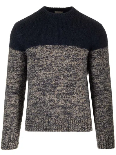 Dries Van Noten Knitted Crewneck Sweater In Blue