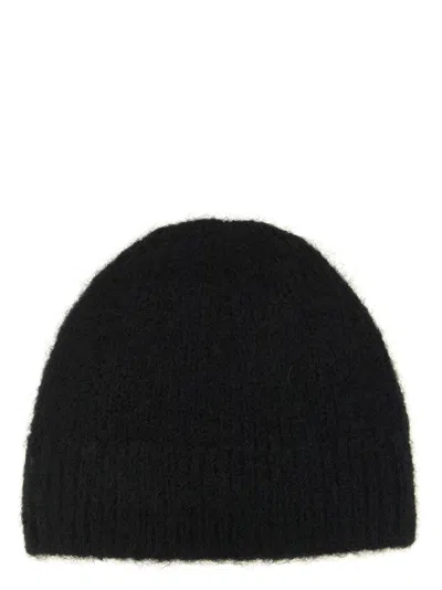 Dries Van Noten Ribbed Alpaca Wool Beanie In Black