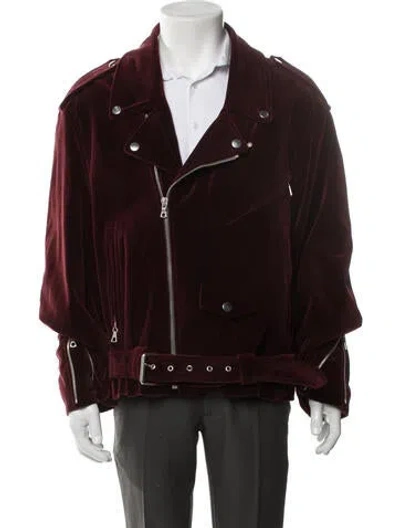 Pre-owned Dries Van Noten Moto Jacket In Red