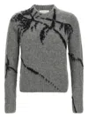 Dries Van Noten Mouche Embroidered Cropped Wool Sweater Clothing In Gray