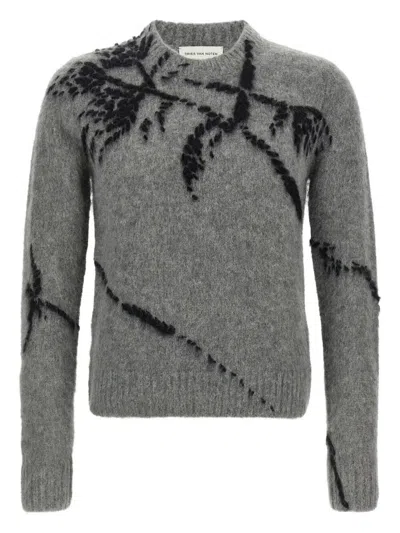 DRIES VAN NOTEN DRIES VAN NOTEN MOUCHE EMBROIDERED CROPPED WOOL SWEATER CLOTHING